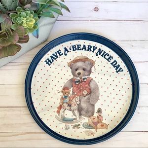Vintage Have A Beary Nice Day Tin Tray